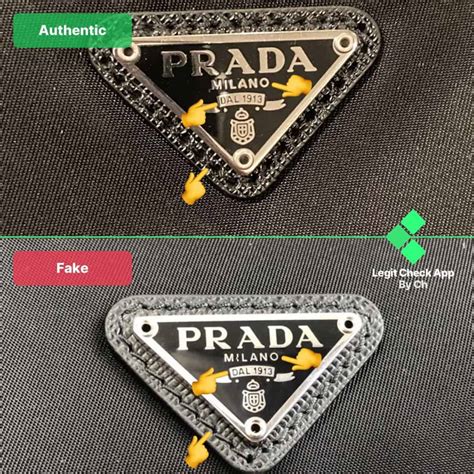 prada fake vs real logo|how to authenticate prada bag.